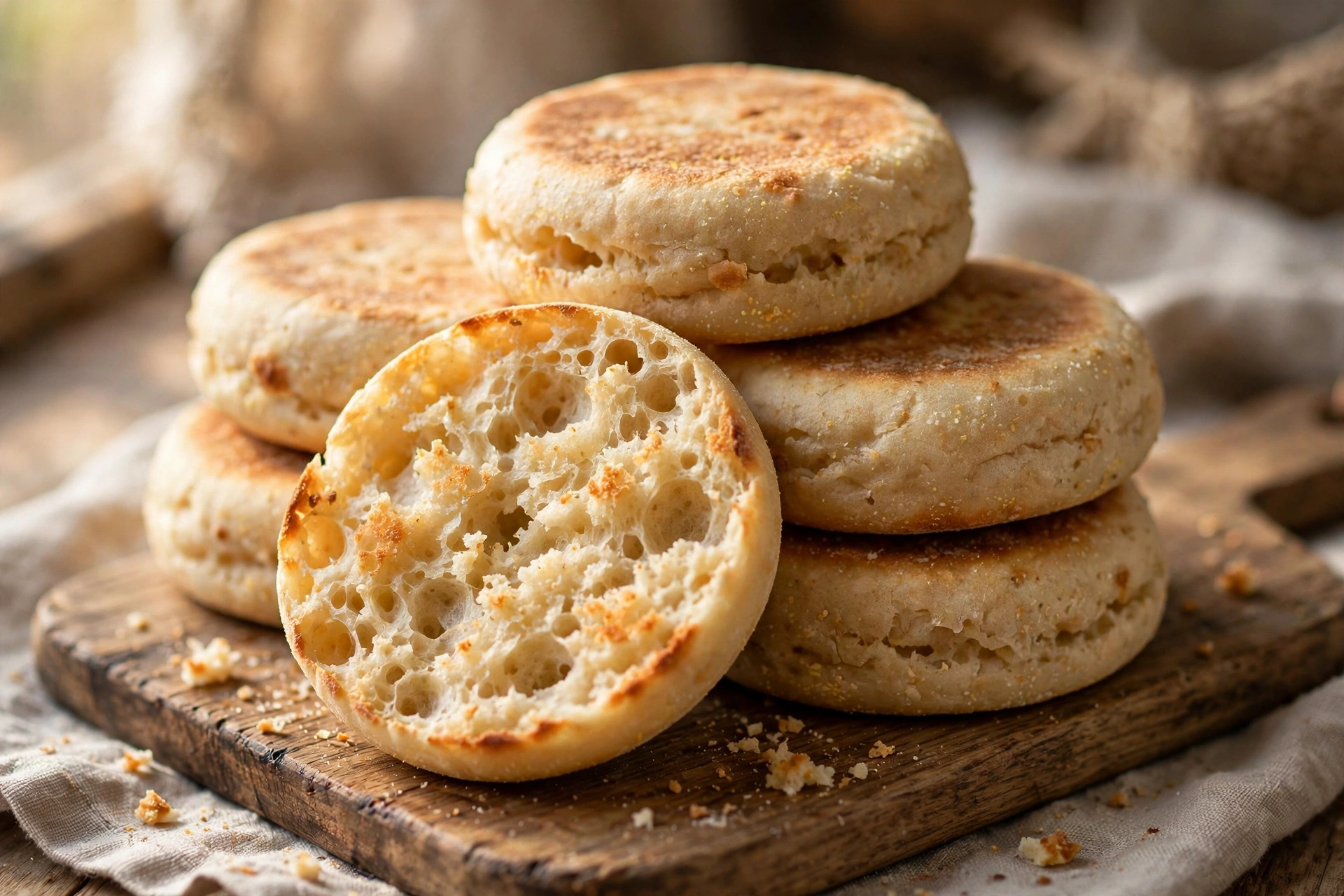 Homemade English Muffins (Gluten Free) — Soft with Perfect Nooks & Crannies
